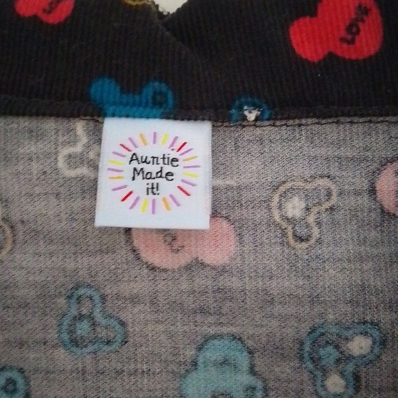 Corduroy Mickey mouse light jacket women. Handmade black yellow red and blue - Picture 3 of 4